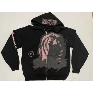 Travis Scott Fragment Hoodie Full Zip Sweatshirt Cactus Jack Mens Large Black